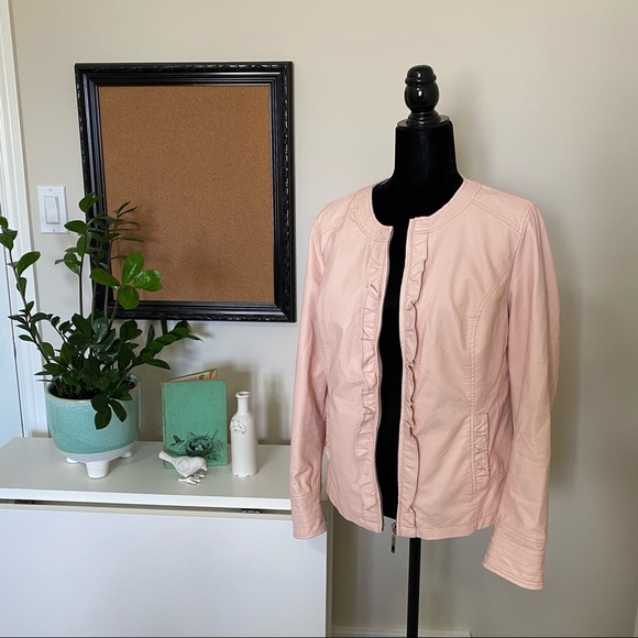 Faux Pink Leather Spring Jacket - Picture 3 of 8
